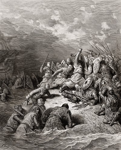Richard I the Lionheart Delivering Jaffa, Illustration from 
